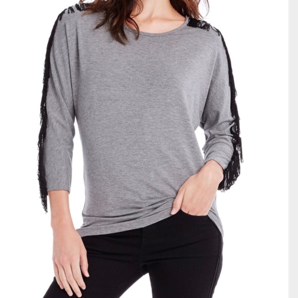 NWT Armani Exchange Fringe Sleeve Top Western Rock